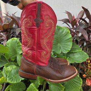 Ferrini Red and Brown Embroidered Boots